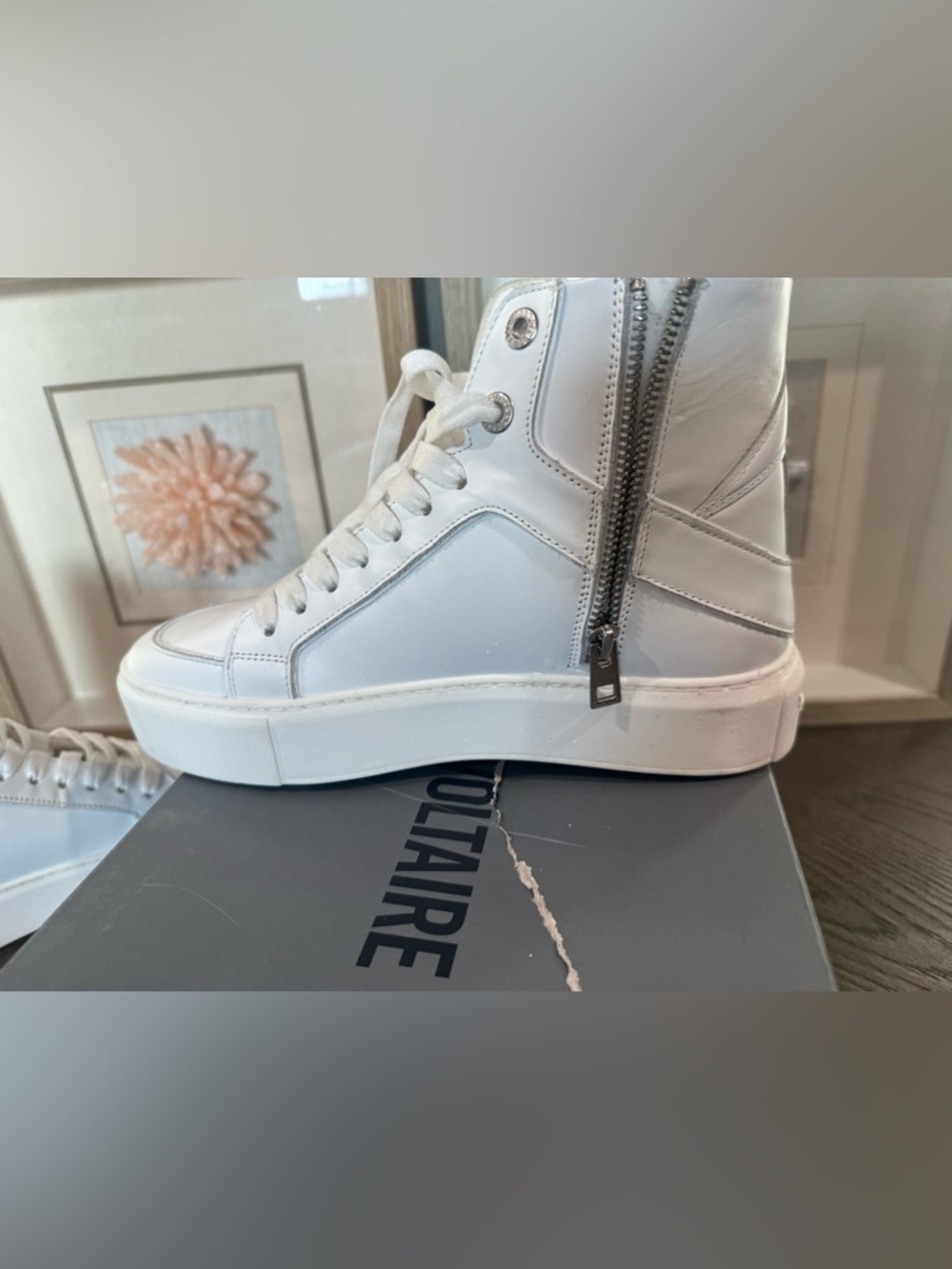 Zadig & Voltaire Women’s High Flash High Top Platform Sneakers. New. Sz 38 - Picture 8 of 14